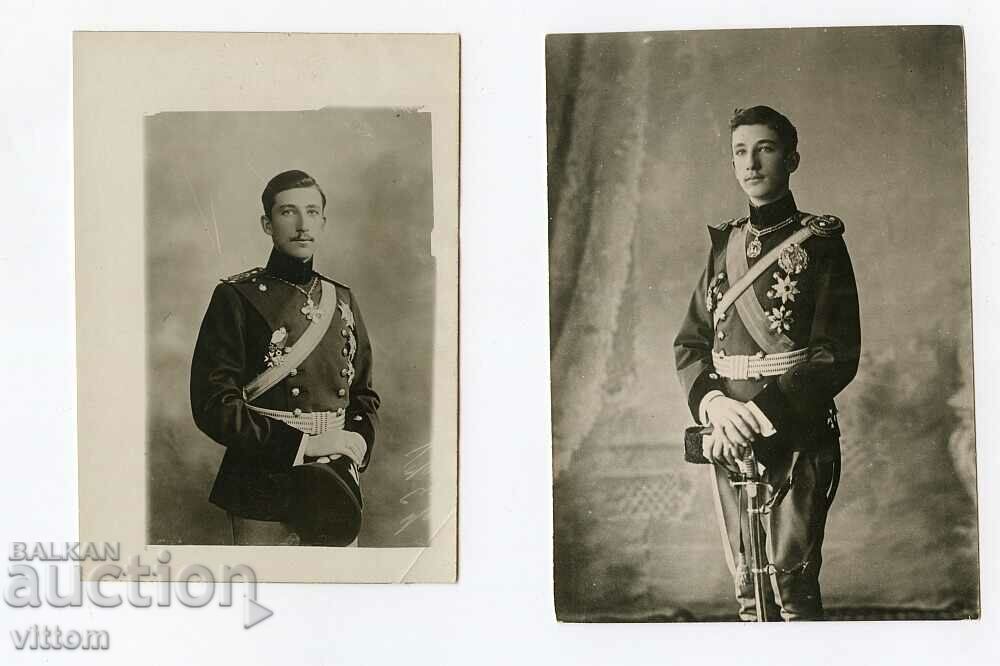 Tsar Boris III 2 photographs crown prince uniform orders