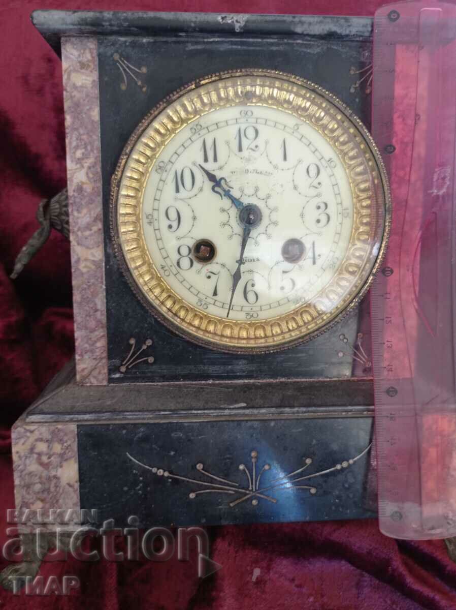 Γαλλικό μαρμάρινο ρολόι τζακιού-0,01ο