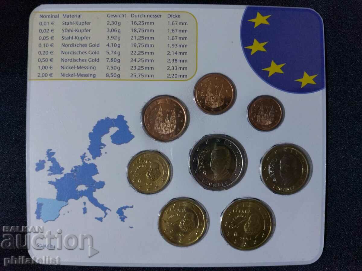 Spain 2001 - Euro set complete series from 1 cent to 2 euros with price 24.00 BGN | € 12.27 Spain 2001 - Euro set complete series from 1 cent to 2 euros with price 24.00 BGN | € 12.27