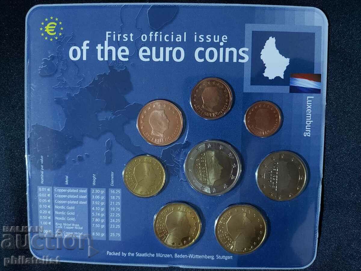 Люксембург 2002 комплектна серия от 1 цент до 2 евро UNC