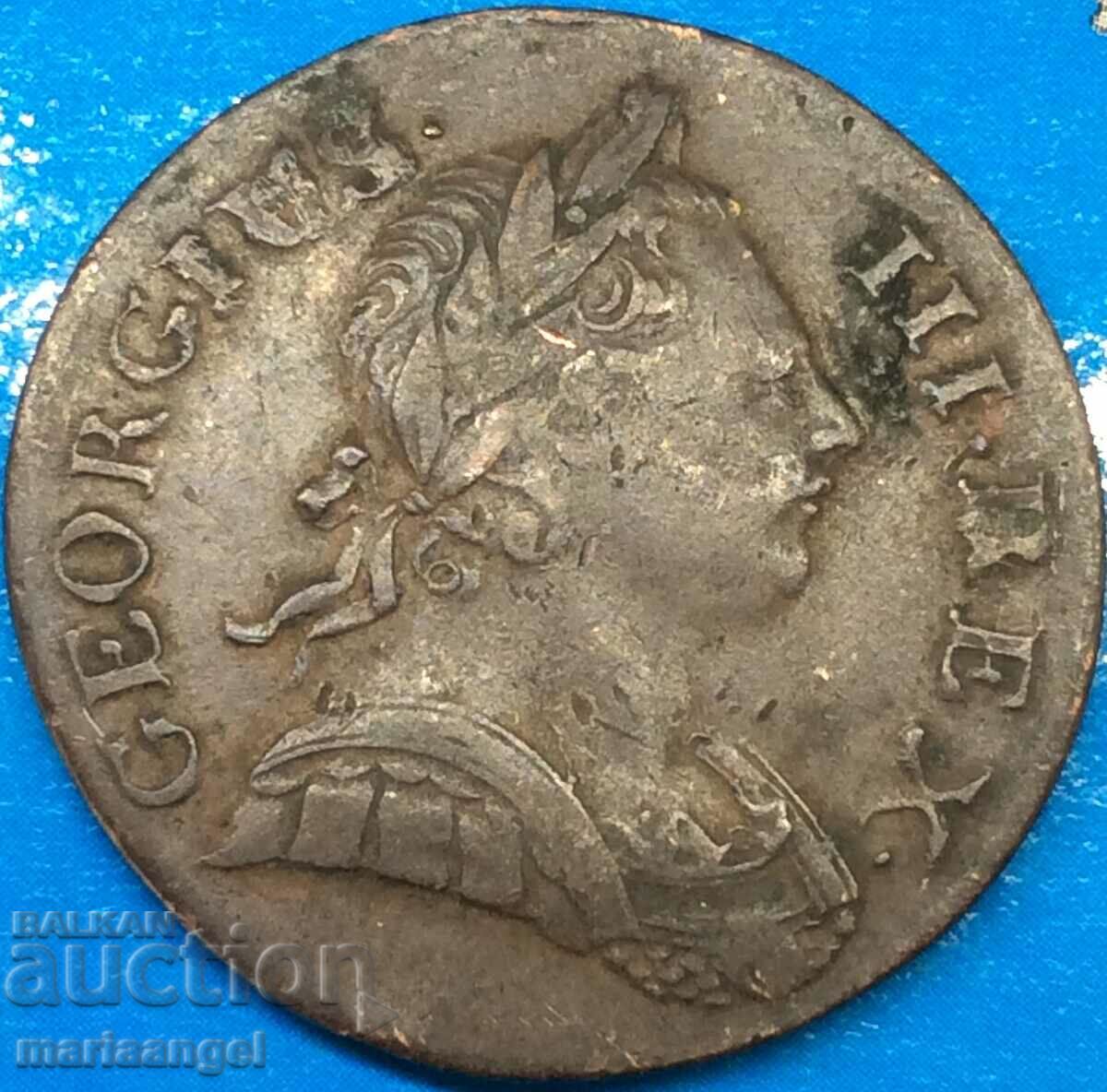 Colony UK 1/2 Penny 1772 George III Copper - Rar