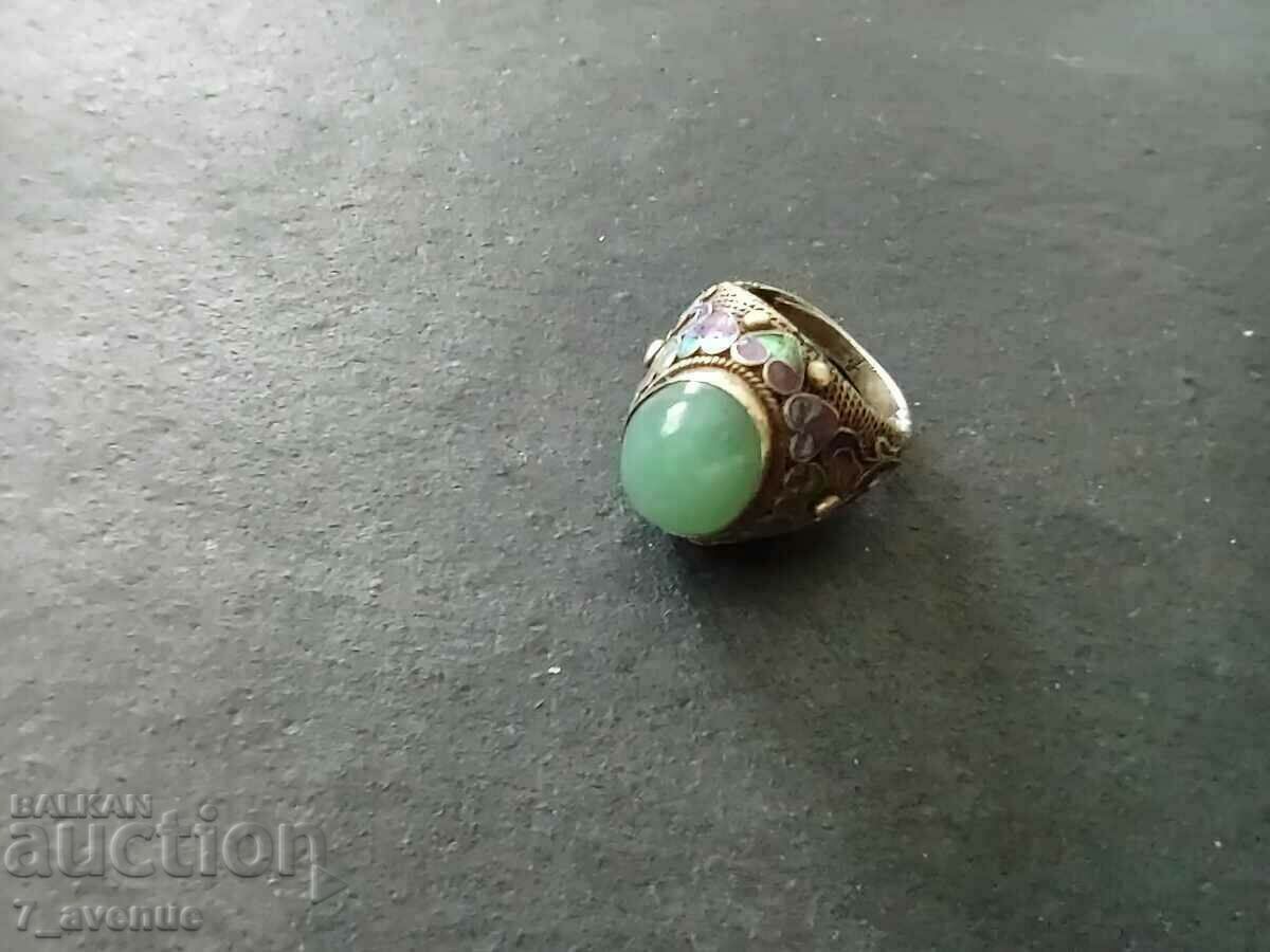 Delivery of Old RING, silver Jade stone, enamel, 11.07.2024 Delivery of Old RING, silver Jade stone, enamel, 11.07.2024