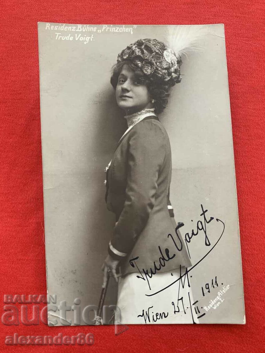 Actriță autografă 1911