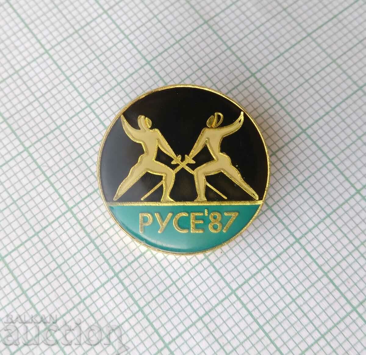 16334 Badge - Men's Fencing Tournament Ruse 1987 with price 3.00 BGN | € 1.53