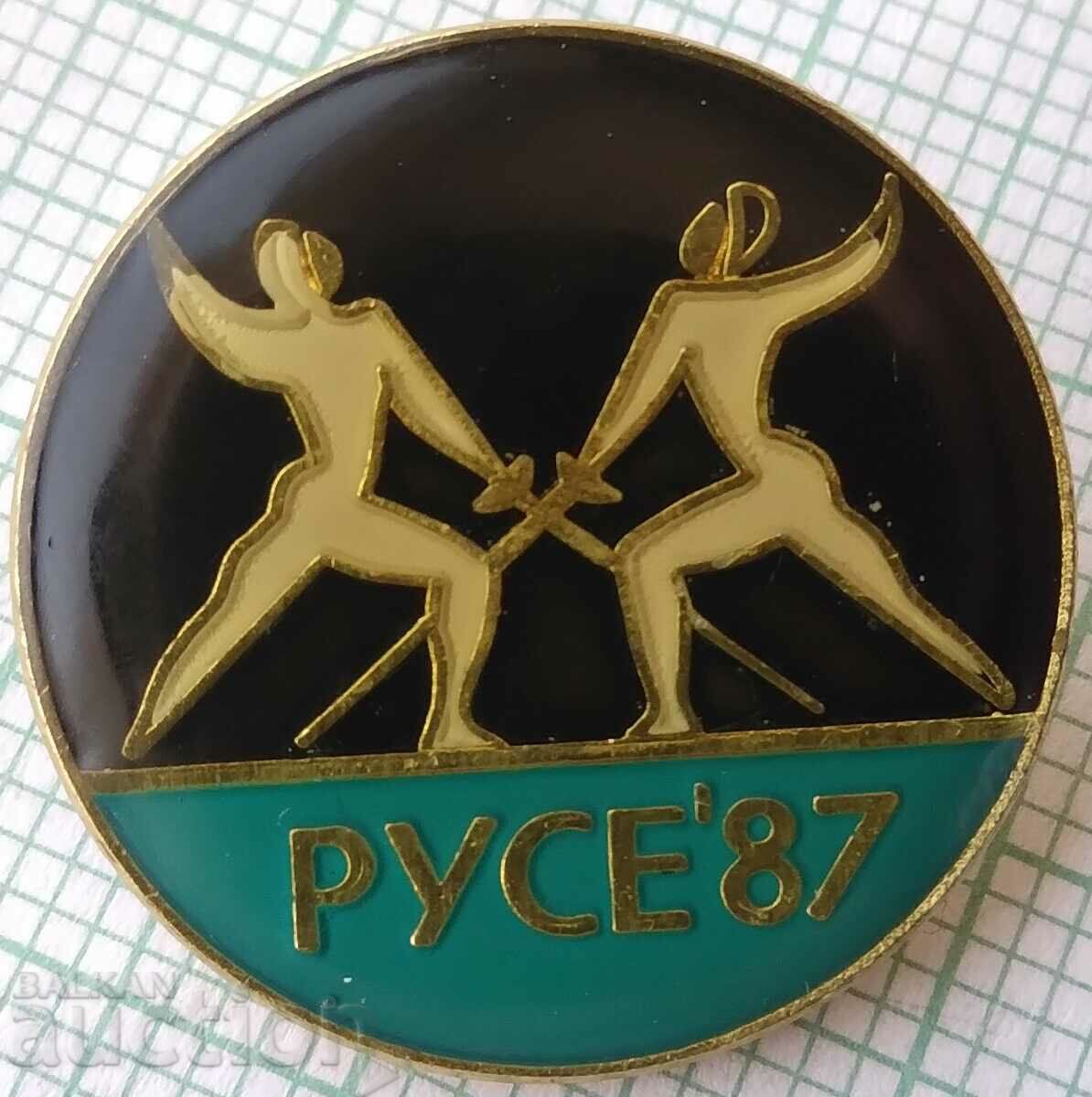 16334 Badge - Men's Fencing Tournament Ruse 1987