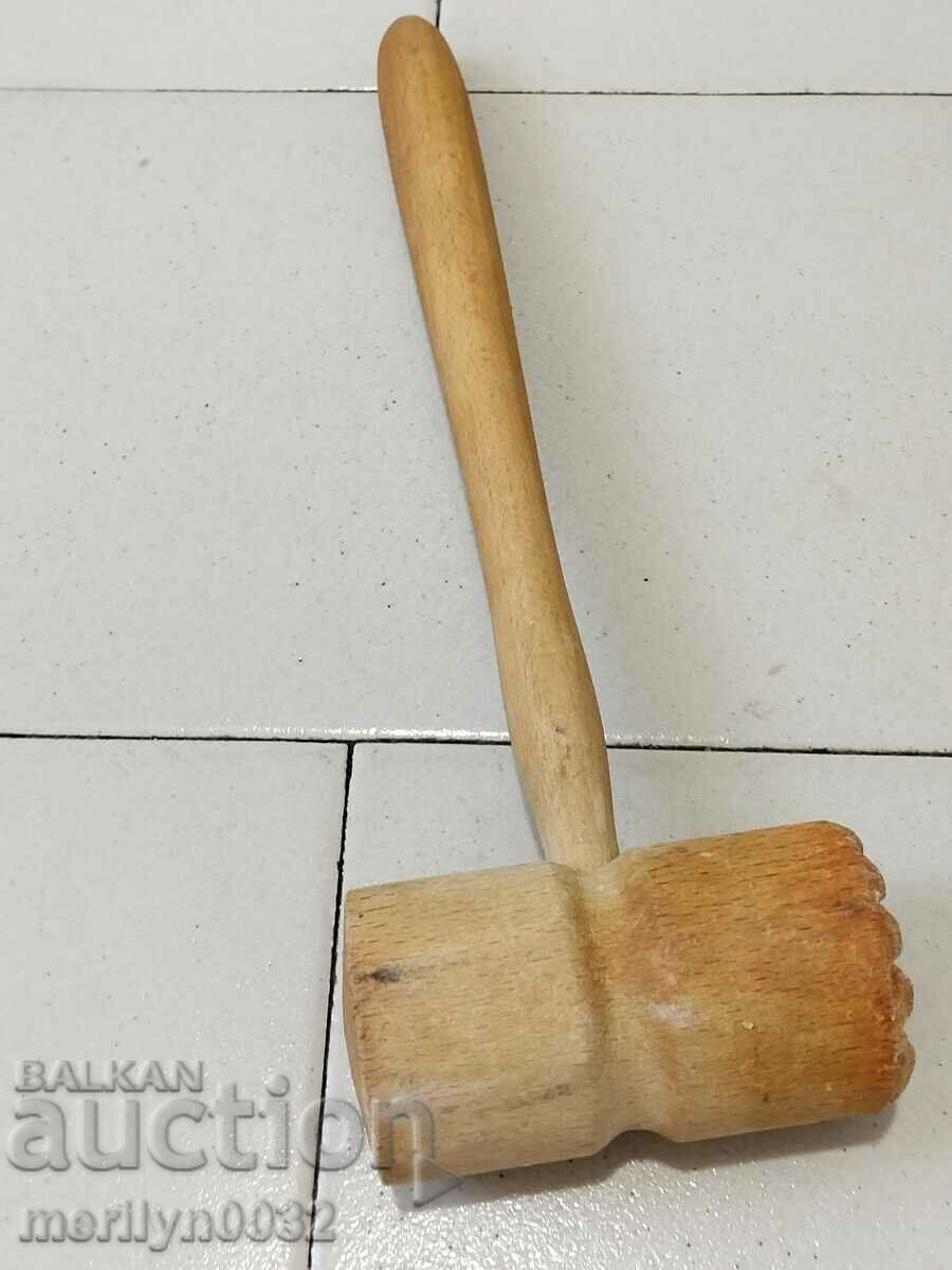 Стар дървен чук  за ПЪРЖОЛИ инструмент  дървения