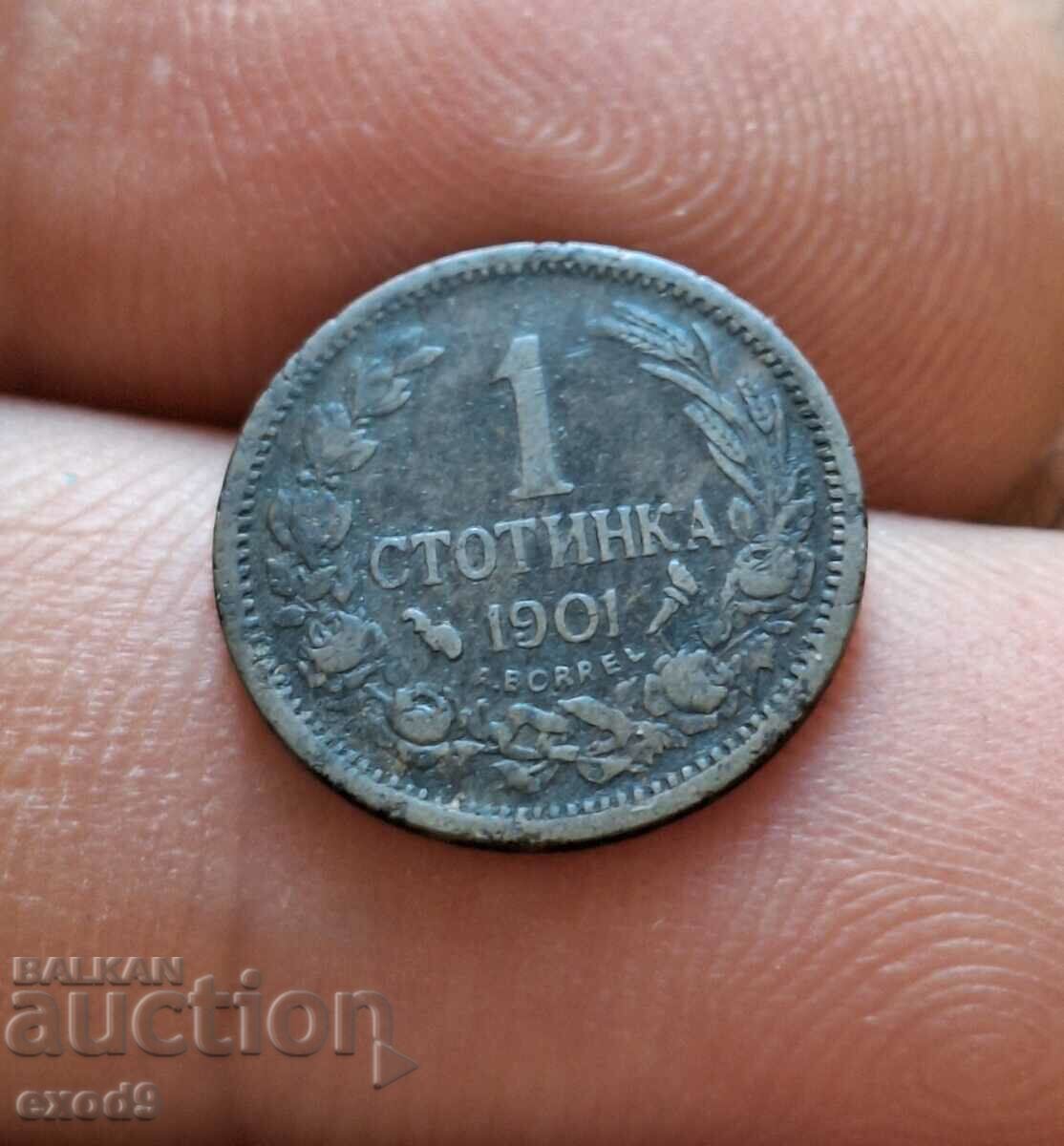 Monedă veche 1 Stotinka 1901 / BZC!