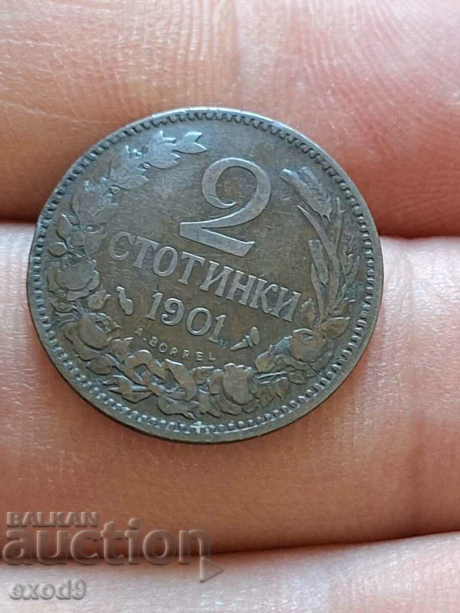Monedă veche 2 Stotinki 1901 / BZC!