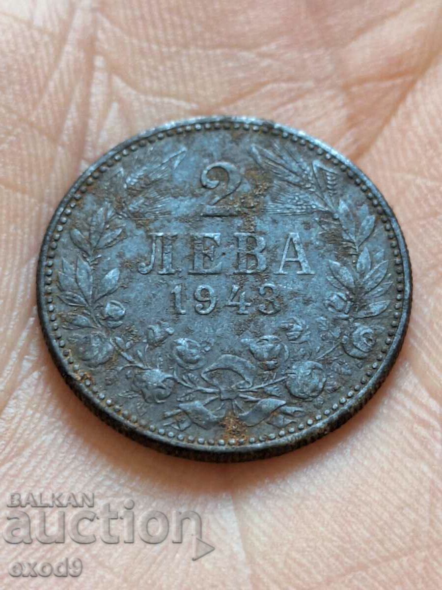 Old coin 2 Leva 1943 / BZC!