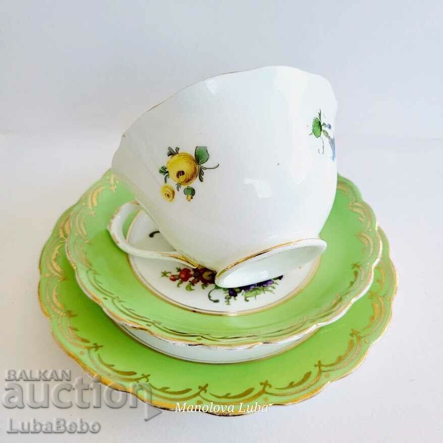 English porcelain triple tea set - 5 English porcelain triple tea set - 5