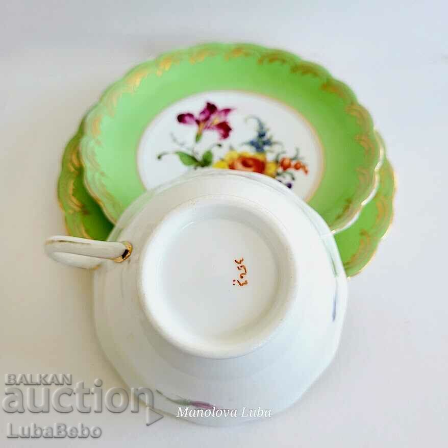 English porcelain triple tea set - 6 English porcelain triple tea set - 6
