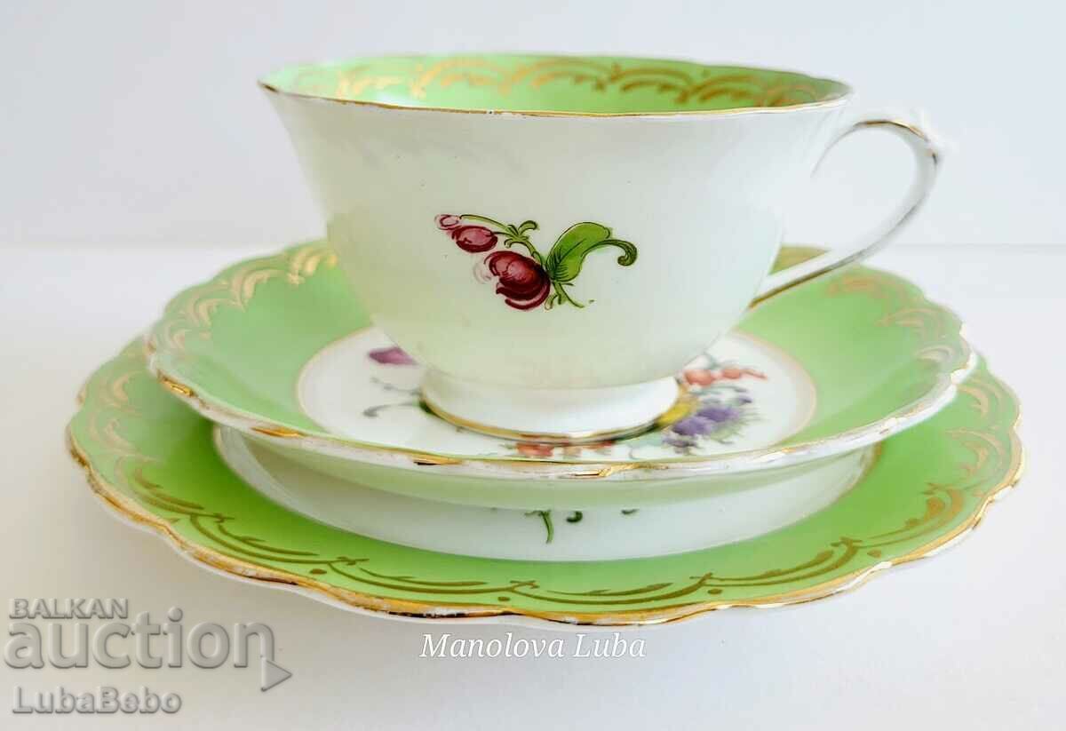 English porcelain triple tea set English porcelain triple tea set