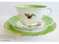 English porcelain triple tea set