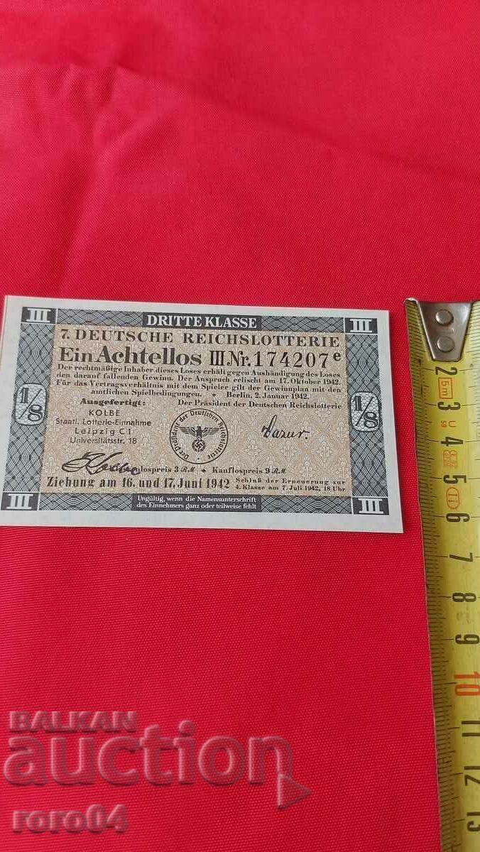 Auction  LOTTERY TICKET - NAZI GERMANY - No 174207