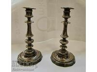 Silver-plated candlesticks, set of 2 pcs.
