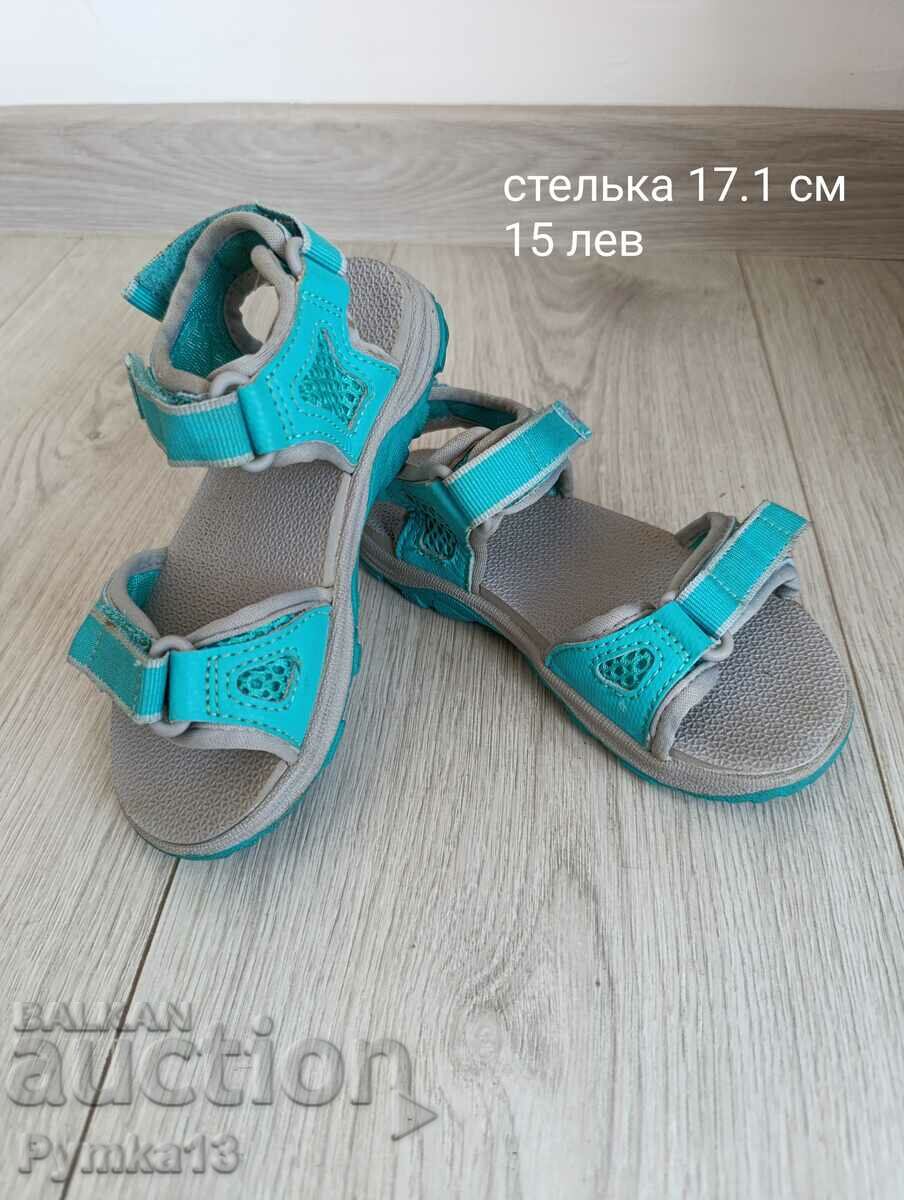 Expensive sturdy sandals for an active child. 27 r