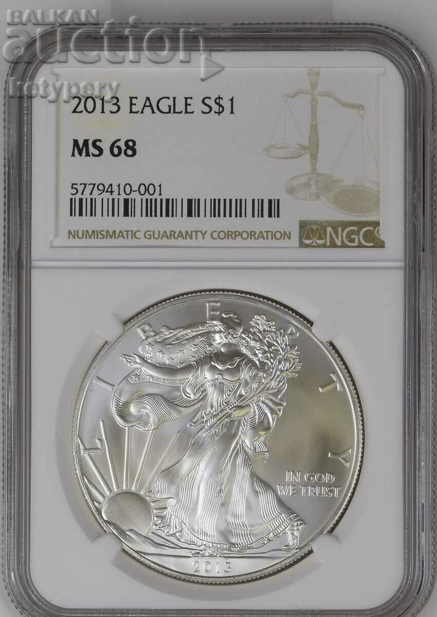 1 oz Silver $1 2013 American Eagle NGC MS 68