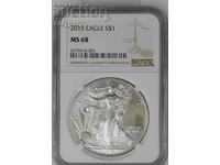 1 ουγκιά ασήμι 1 $ 2013 American Eagle NGC MS 68