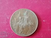 1916 10 centimes Franta *