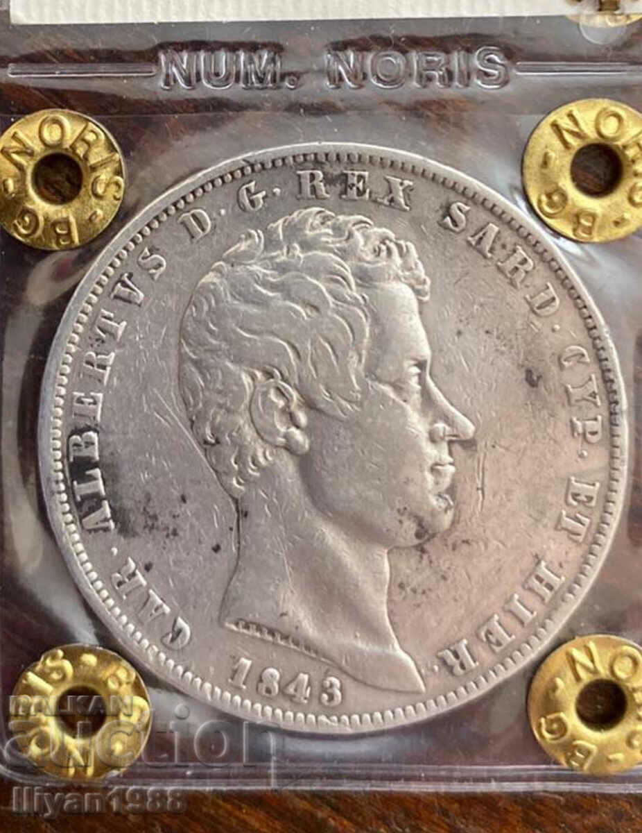 5 λίρες 1843 Βασίλειο της Σαρδηνίας