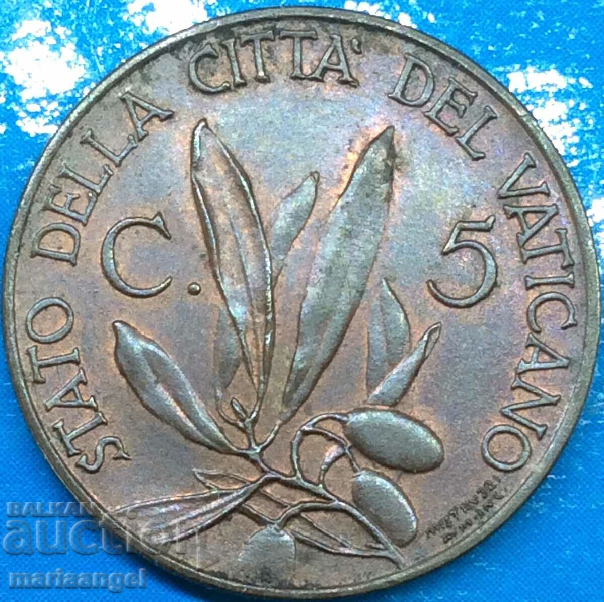 5 centesimi 1931 Vatican Pius XI monetărie 100.000 buc
