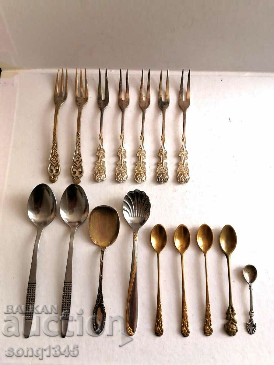 Lot of Old Collector's Forks, Spoons From 0.01 St.