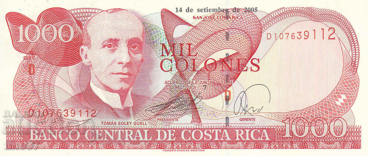 tino37- COSTA RICA - 1000 COLONES - 2005 - UNC with price 16.30 BGN | € 8.33 tino37- COSTA RICA - 1000 COLONES - 2005 - UNC with price 16.30 BGN | € 8.33