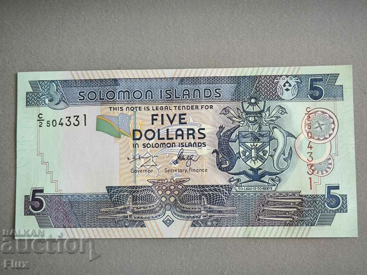 Банкнота - Соломонови острови - 5 долара UNC | 2009г.