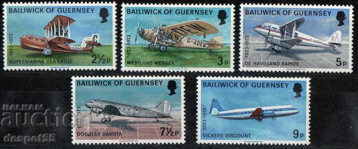 1973. Guernsey. Τύποι αεροσκαφών.