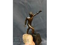 Bronze massive sculpture of a Roman athlete