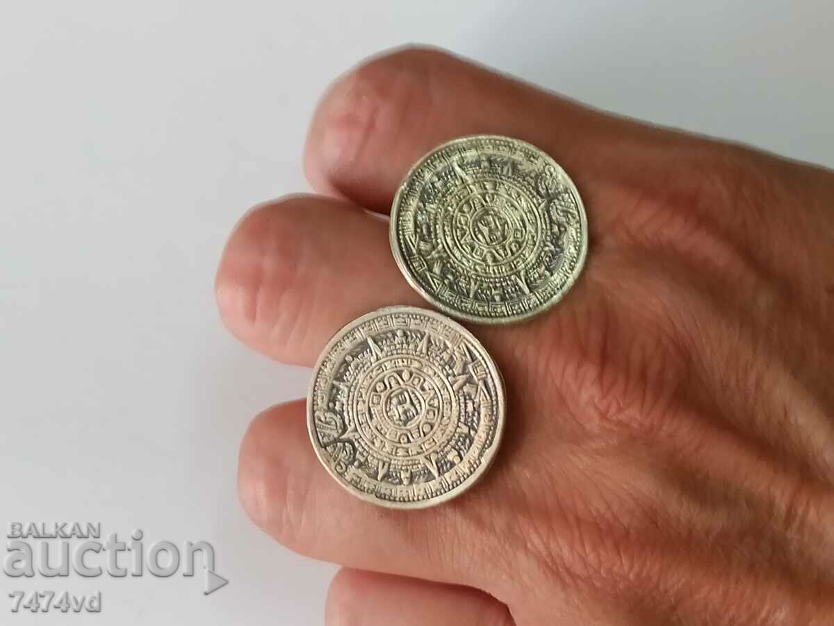 Винтидж мексикански стерлингови копчета за ръкавели сребро