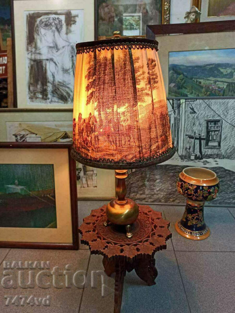 German brass night lamp with hunting scenes with price 80.00 BGN | € 40.90 German brass night lamp with hunting scenes with price 80.00 BGN | € 40.90