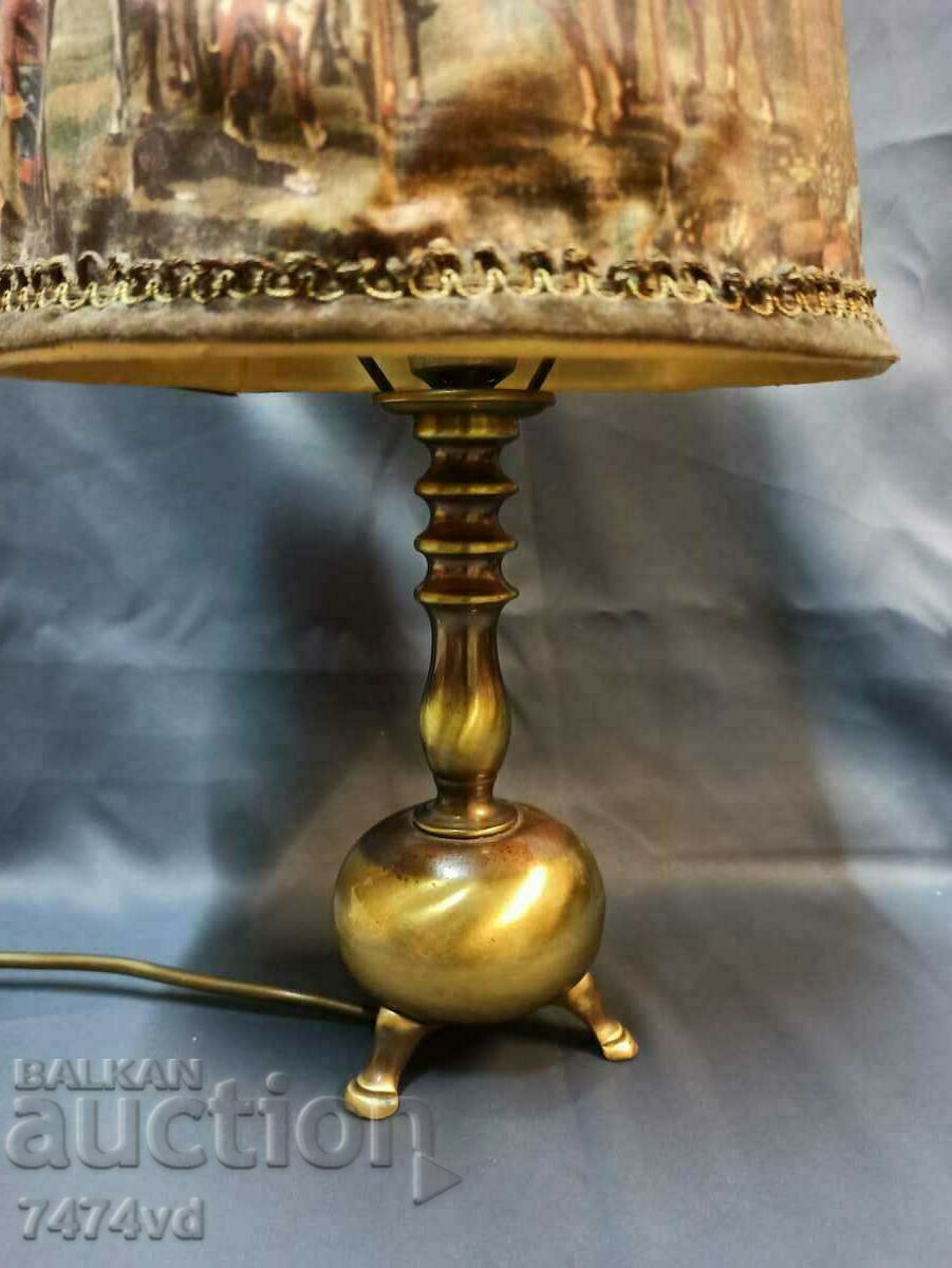 German brass night lamp with hunting scenes - 5 German brass night lamp with hunting scenes - 5