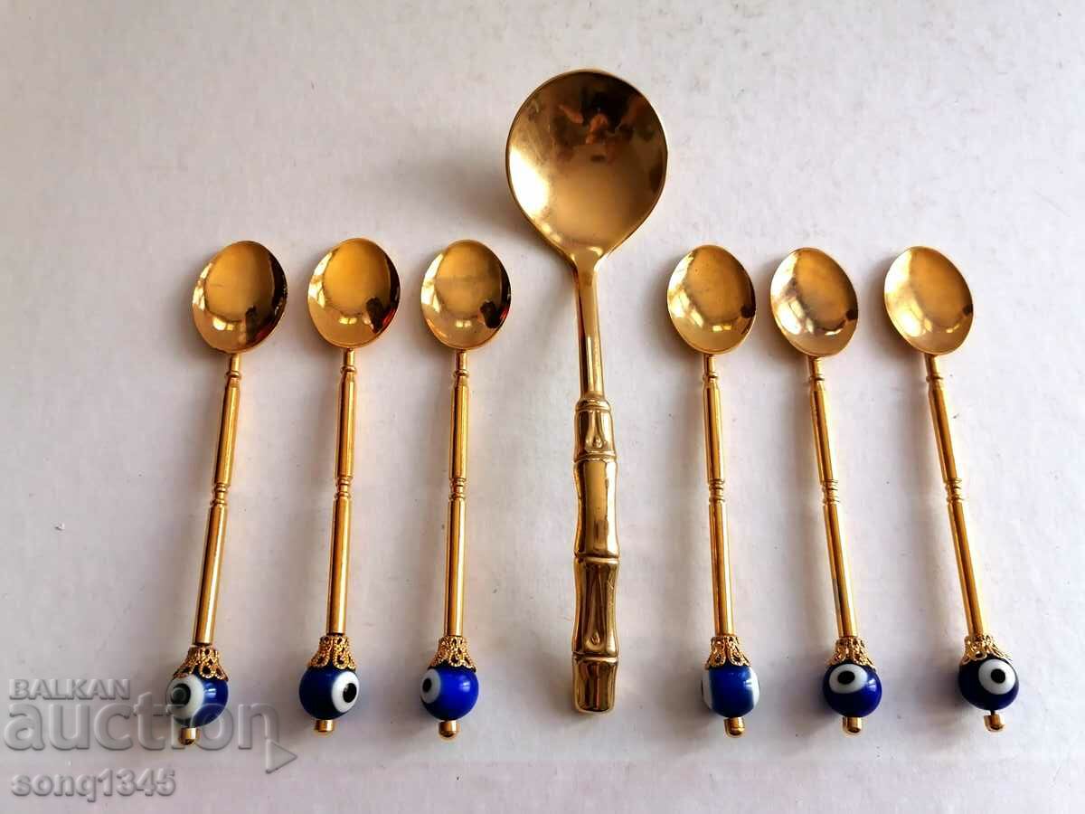 Lot of Gold-Plated Collector's Spoons From 0.01 St.