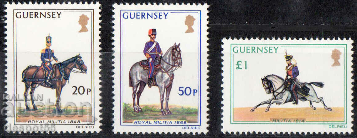 1975. Guernsey. Uniforme militare.