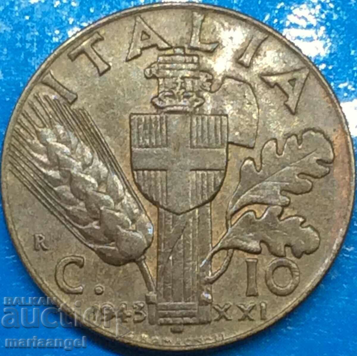 10 centesimi 1943 Italy Victor Emmanuel III