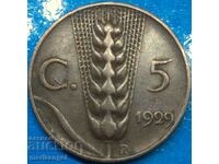 5 centesimi 1929 Italy Victor Emmanuel III