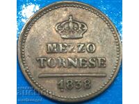 Naples mezzo tornese 1838 Italy Ferdinand II copper