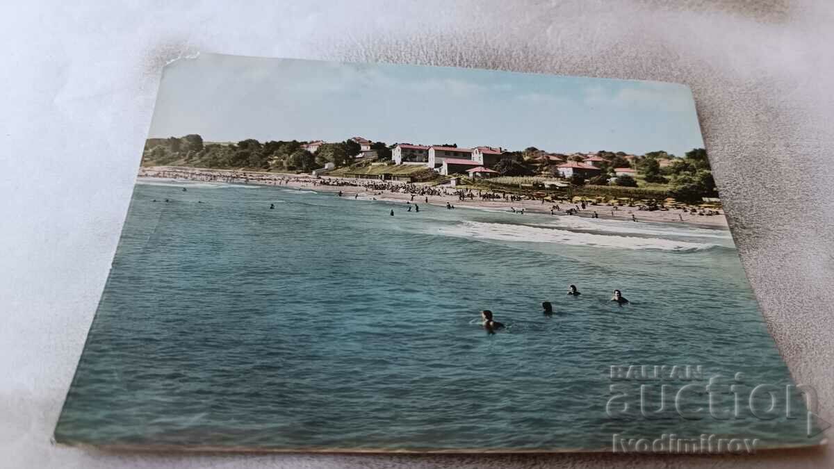 Carte poștală Obzor Vedere de la plajă 1960