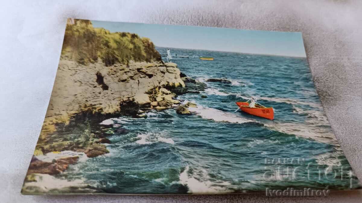 Пощенска картичка Поморие Яворовите скали 1960