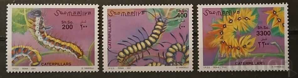 Somalia 2001 Philatelic Exhibition/Fauna/Caterpillars 13.75€ MNH