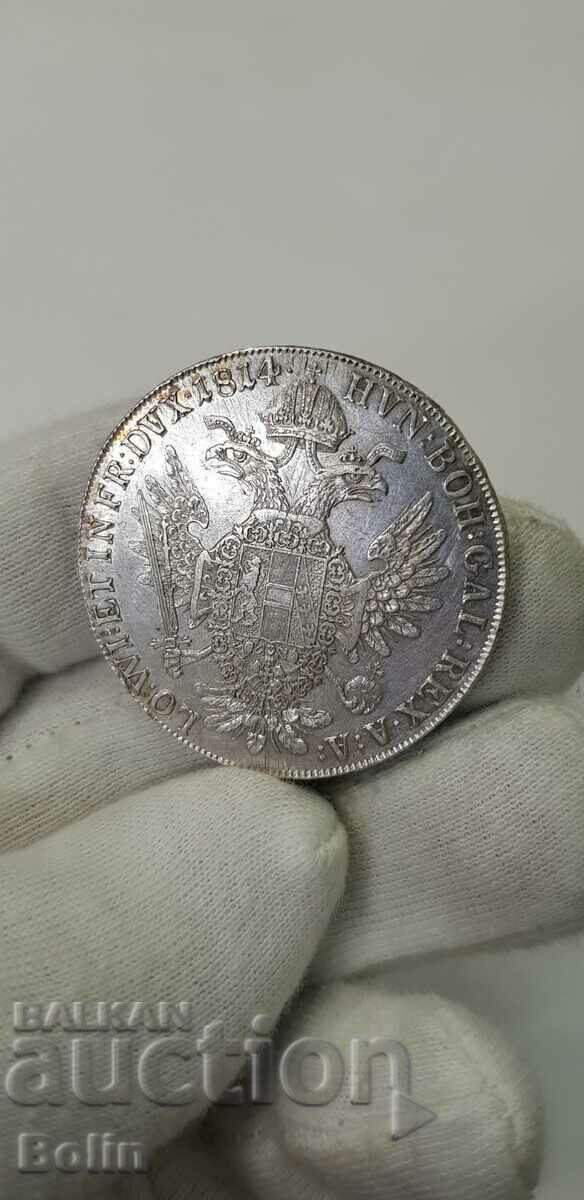 Сребърна монета ТАЛЕР, FRANCISCUS I 1814 Австрия