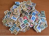 Postage stamps clippings from postal envelopes
