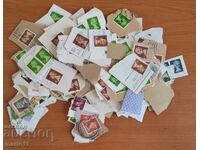 Postage stamps clippings from postal envelopes
