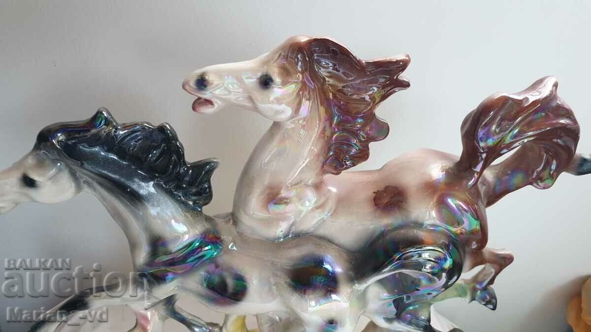 Μεγάλη πορσελάνινη φιγούρα με άλογα Ιταλία - 6 Μεγάλη πορσελάνινη φιγούρα με άλογα Ιταλία - 6