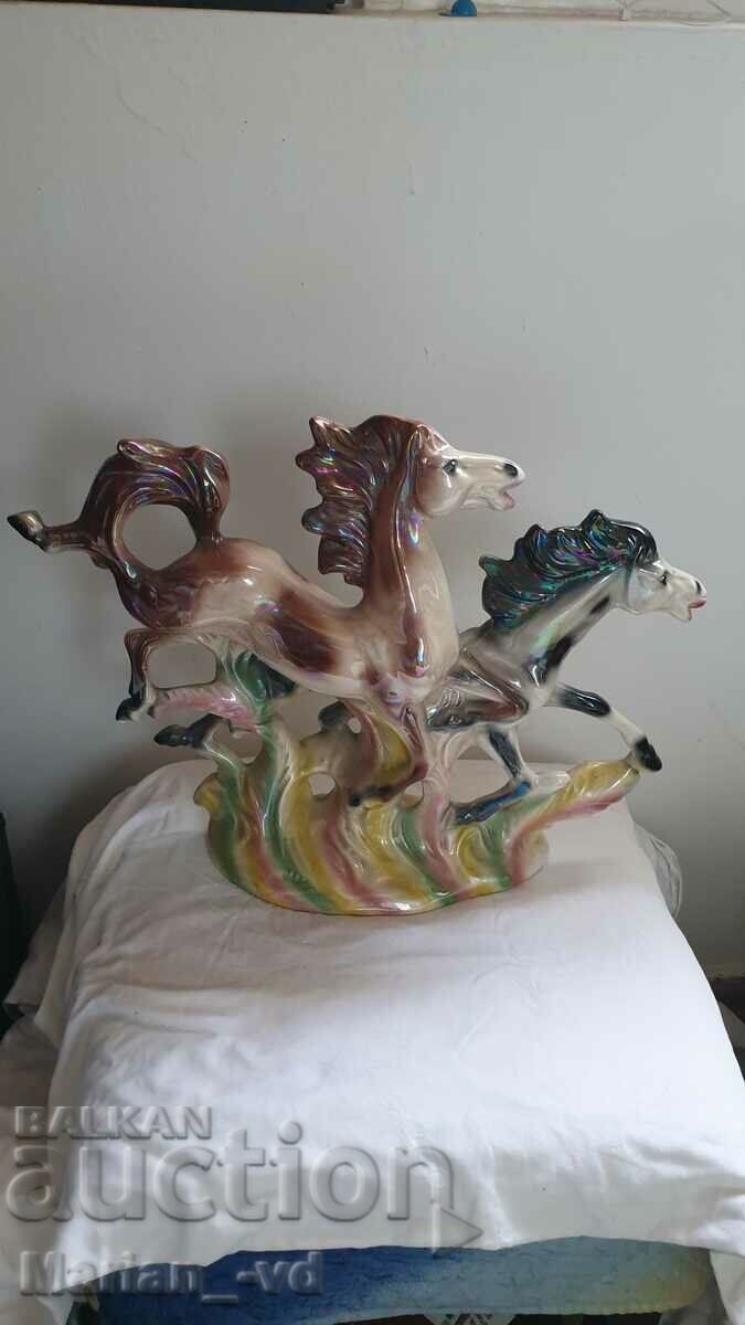 Large porcelain figure with horses Italy