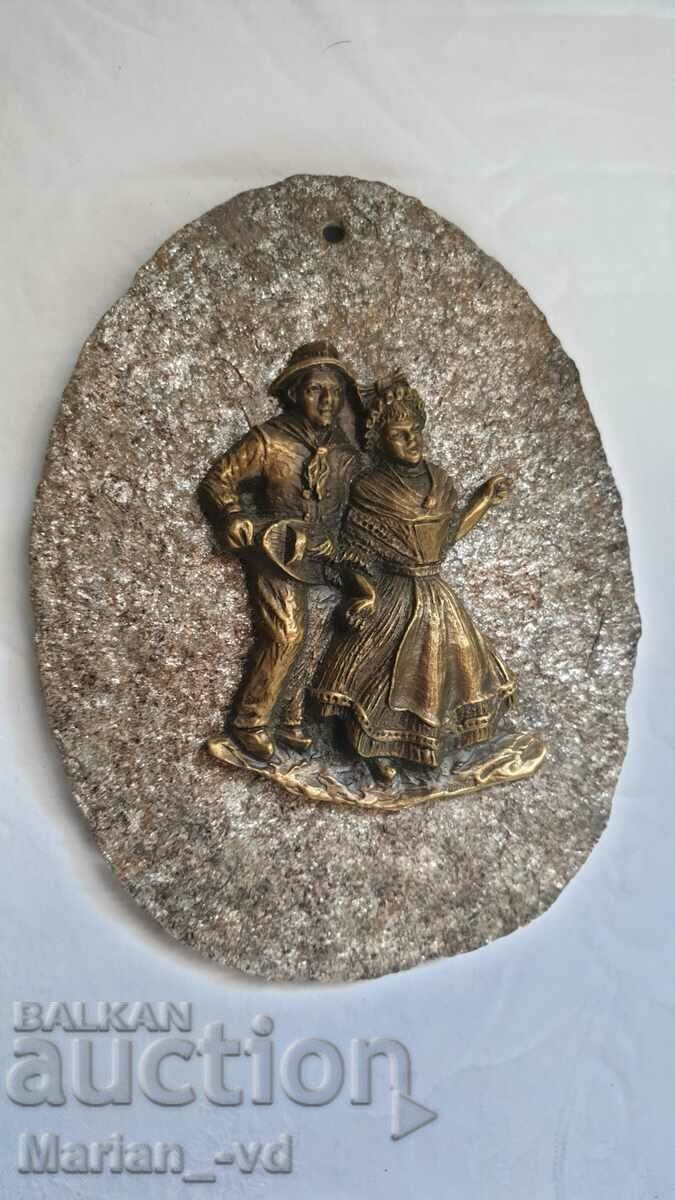 Auction Old French bronze and rock wall ornament Auction Old French bronze and rock wall ornament