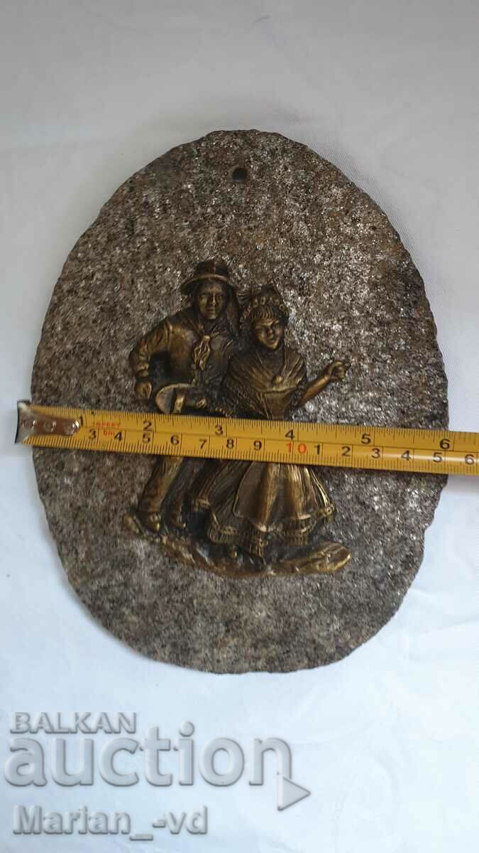 Old French bronze and rock wall ornament - 5 Old French bronze and rock wall ornament - 5