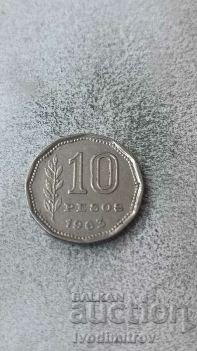 Аржентина 10 песос 1963