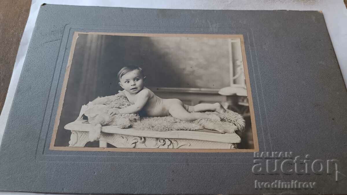 Снимка Русе Малко момченце 1924 Картон